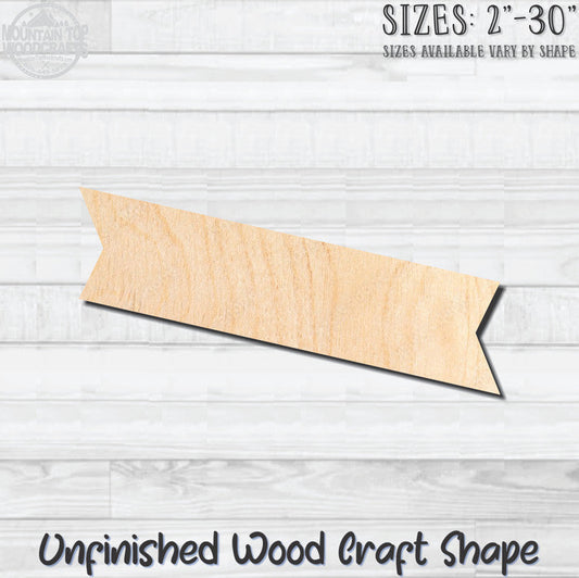 Banner Swag Diagonal 1 Unfinished Wood Shape Blank Laser Engraved Cutout Woodcraft Craft Supply