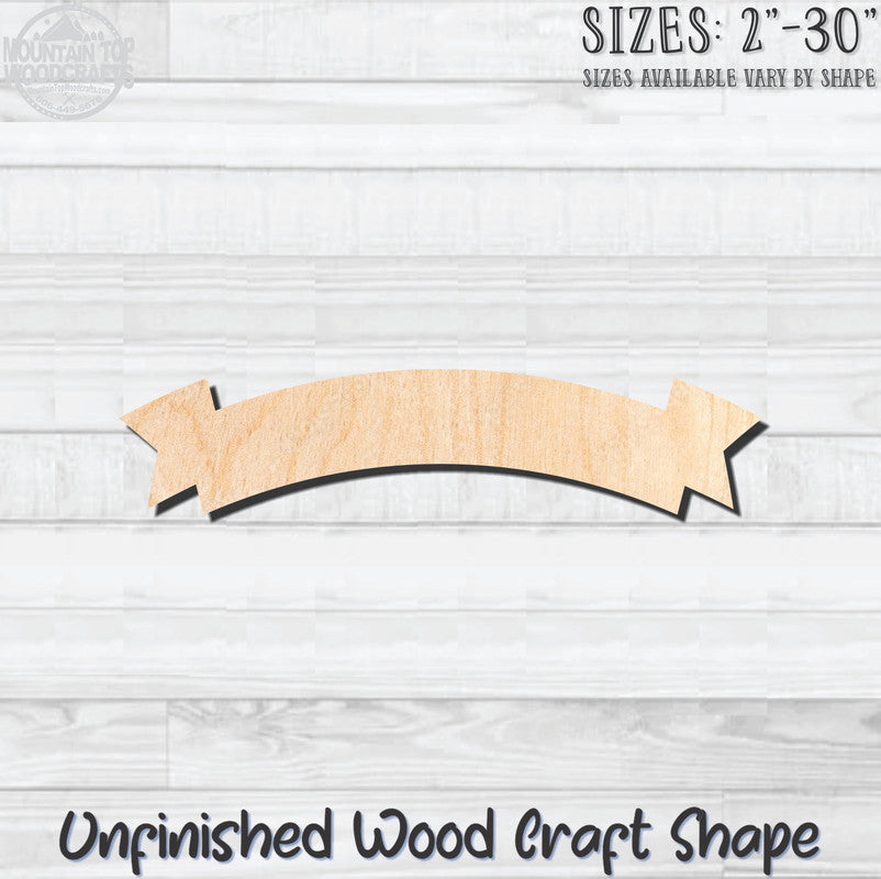 Banner Swag 1 Unfinished Wood Shape Blank Laser Engraved Cutout Woodcraft Craft Supply