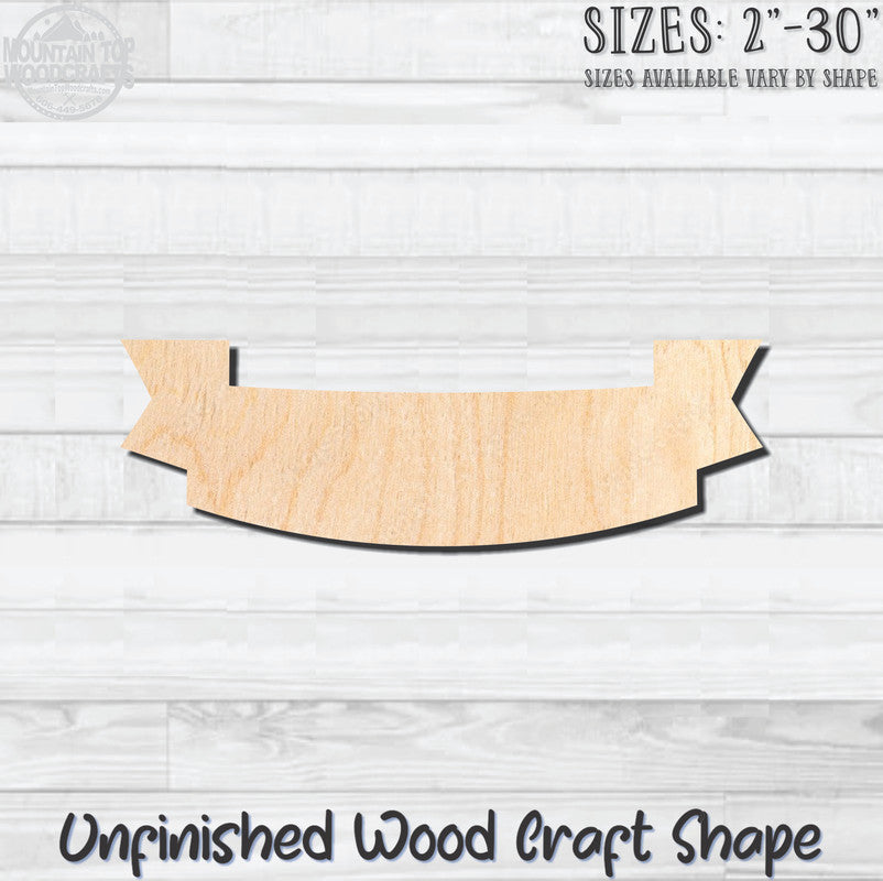 Swag Banner Unfinished Wood Shape Blank Laser Engraved Cutout Woodcraft Craft Supply