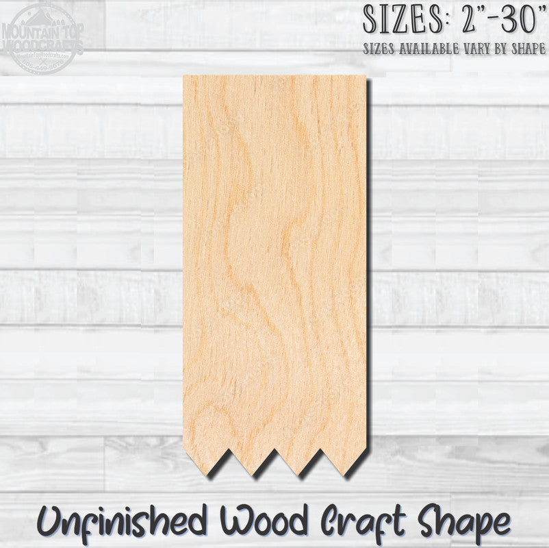 Banner V-Cut Unfinished Wood Shape Blank Laser Engraved Cutout Woodcraft Craft Supply