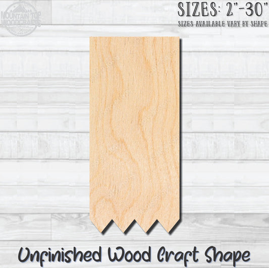 Banner V-Cut Unfinished Wood Shape Blank Laser Engraved Cutout Woodcraft Craft Supply