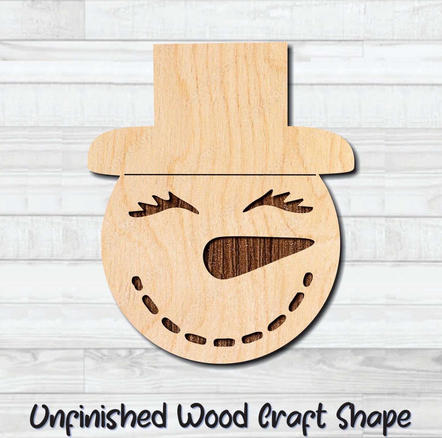 Snowman Face 4 Unfinished Wood Shape Blank Laser Engraved Cut Out Woodcraft Craft Supply