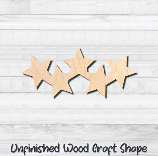 Star Line Banner Unfinished Wood Shape Blank Laser Engraved Cut Out Woodcraft Craft Supply