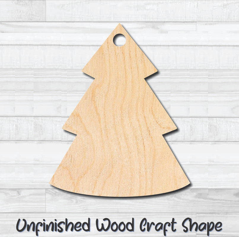 Gift Tag Christmas Tree 1 Hang Tag Unfinished Wood Shape Blank Laser Cutout Woodcraft Craft Supply