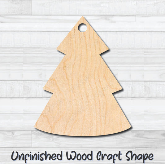 Gift Tag Christmas Tree 1 Hang Tag Unfinished Wood Shape Blank Laser Cutout Woodcraft Craft Supply