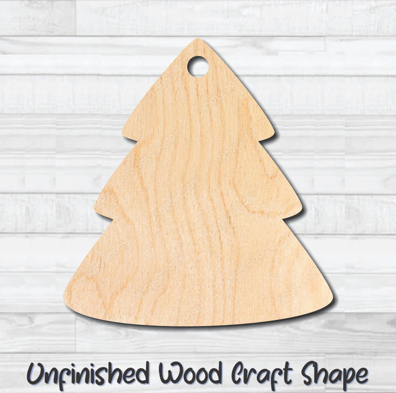 Gift Tag Christmas Tree 3 Hang Tag Unfinished Wood Shape Blank Laser Cutout Woodcraft Craft Supply