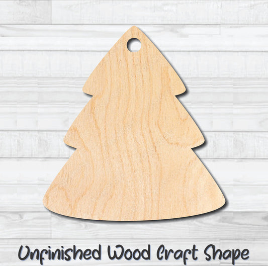Gift Tag Christmas Tree 3 Hang Tag Unfinished Wood Shape Blank Laser Cutout Woodcraft Craft Supply