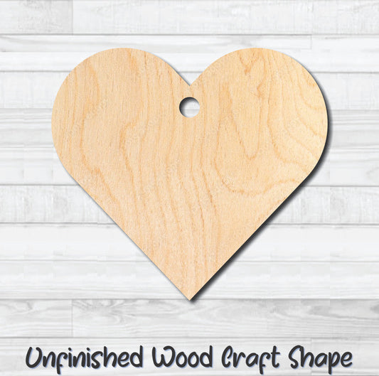 Gift Tag Heart Hang Tag Unfinished Wood Shape Blank Laser Cutout Woodcraft Craft Supply
