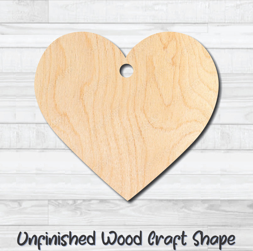 Gift Tag Heart Hang Tag Unfinished Wood Shape Blank Laser Cutout Woodcraft Craft Supply
