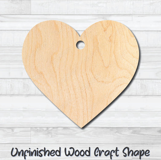 Gift Tag Heart Hang Tag Unfinished Wood Shape Blank Laser Cutout Woodcraft Craft Supply