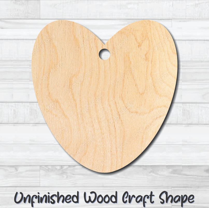 Gift Tag Heart Hang Tag Unfinished Wood Shape Blank Laser Cutout Woodcraft Craft Supply