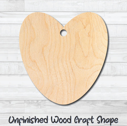 Gift Tag Heart Hang Tag Unfinished Wood Shape Blank Laser Cutout Woodcraft Craft Supply
