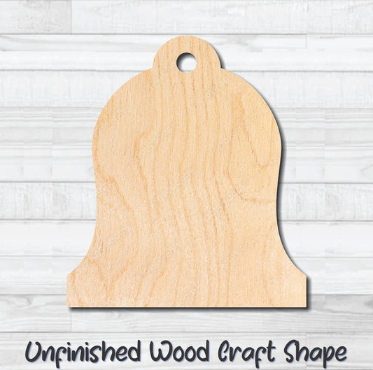 Gift Tag Bell Hang Tag Unfinished Wood Shape Blank Laser Cutout Woodcraft Craft Supply