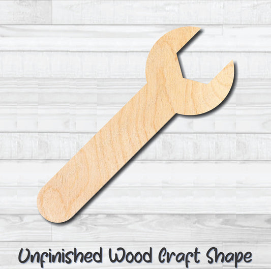 Wrench Tool Unfinished Wood Shape Blank Laser Engraved Cut Out Woodcraft Craft Supply
