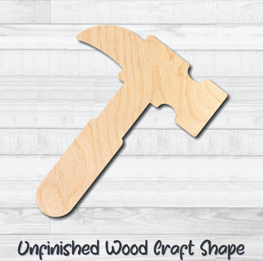Hammer Tool Unfinished Wood Shape Blank Laser Engraved Cutout Woodcraft Craft Supply