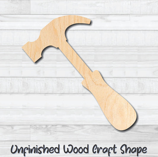 Hammer Tool Unfinished Wood Shape Blank Laser Engraved Cutout Woodcraft Craft Supply