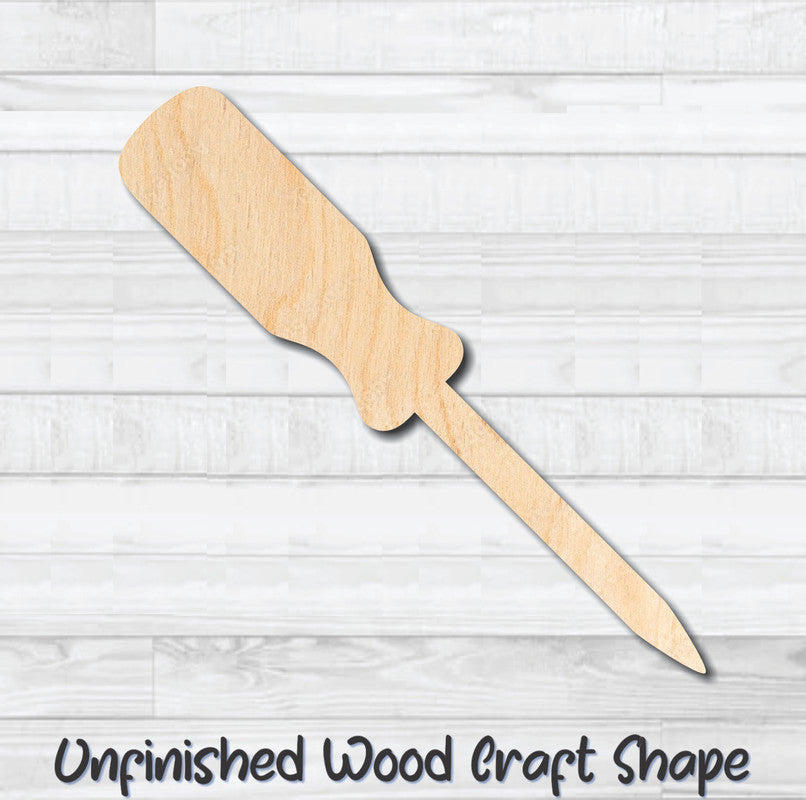 Screwdriver Flat Head Tool Unfinished Wood Shape Blank Laser Engraved Cut Out Woodcraft Craft Supply