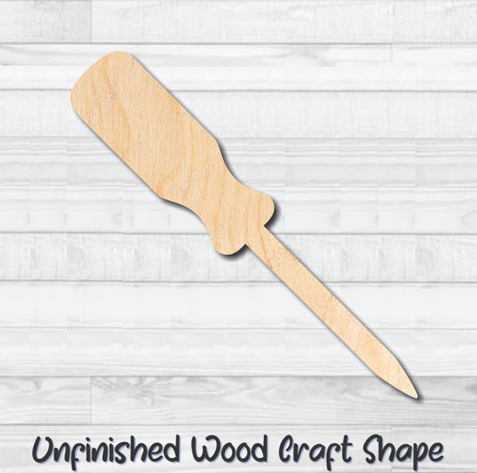 Screwdriver Flat Head Tool Unfinished Wood Shape Blank Laser Engraved Cut Out Woodcraft Craft Supply