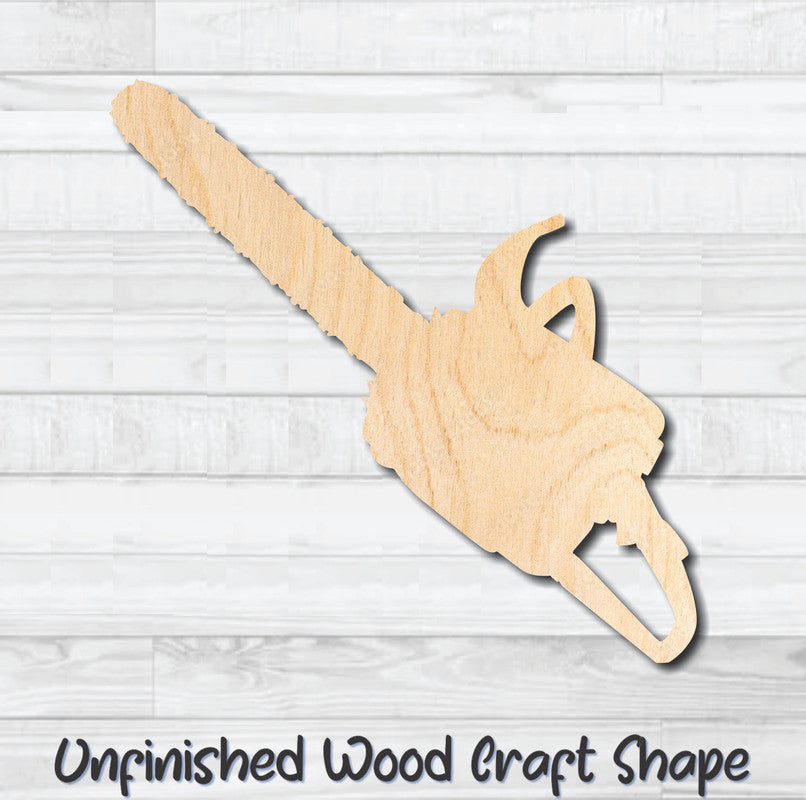 Chainsaw Tool Unfinished Wood Shape Blank Laser Engraved Cutout Woodcraft Craft Supply