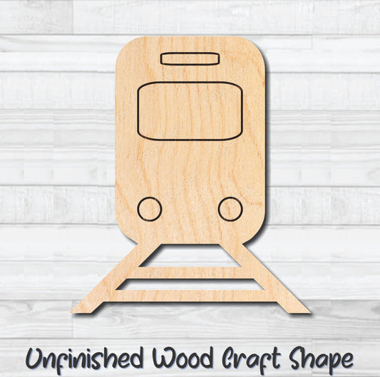 Subway Car & Track Unfinished Wood Shape Blank Laser Engraved Cut Out Woodcraft Craft Supply