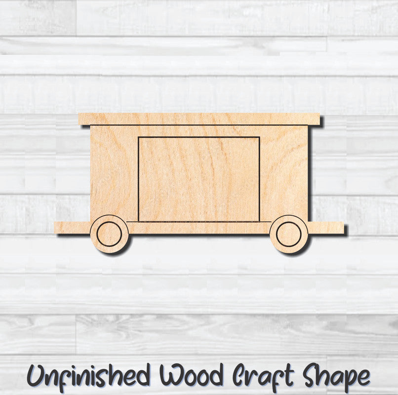 Train Box Car Unfinished Wood Shape Blank Laser Engraved Cut Out Woodcraft Craft Supply