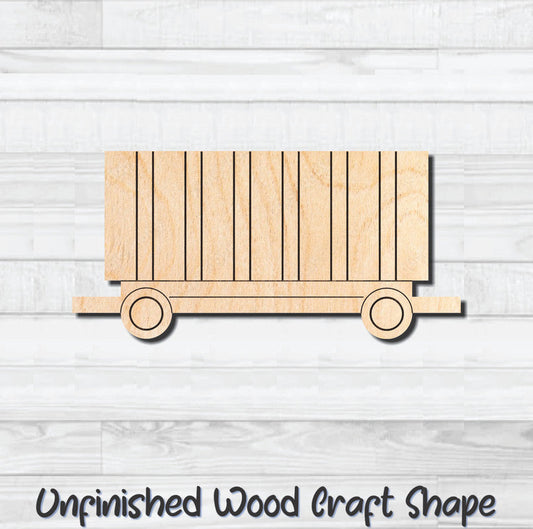 Train Container Car Unfinished Wood Shape Blank Laser Engraved Cut Out Woodcraft Craft Supply