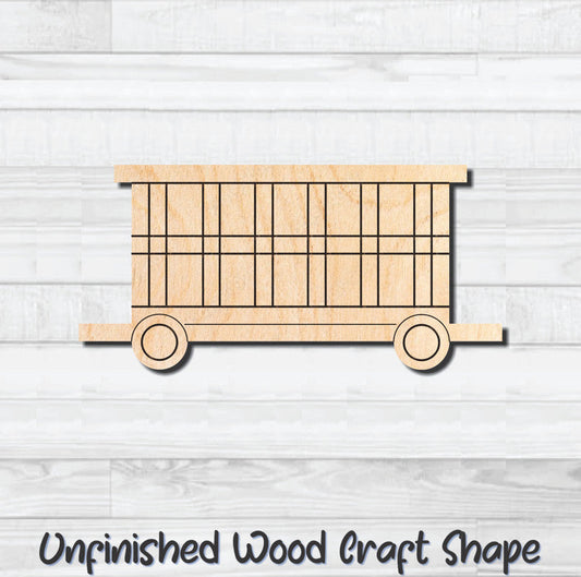 Train Gate Car Unfinished Wood Shape Blank Laser Engraved Cut Out Woodcraft Craft Supply