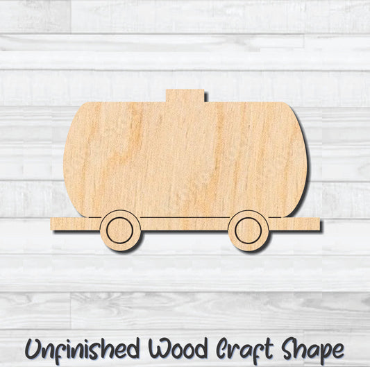 Train Tanker Car Unfinished Wood Shape Blank Laser Engraved Cut Out Woodcraft Craft Supply