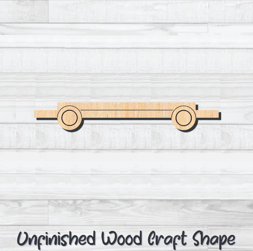 Train Flat Car Unfinished Wood Shape Blank Laser Engraved Cut Out Woodcraft Craft Supply