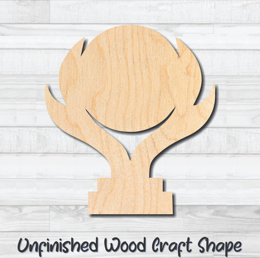 Trophy Award Cup 1 Unfinished Wood Shape Blank Laser Engraved Cut Out Woodcraft Craft Supply