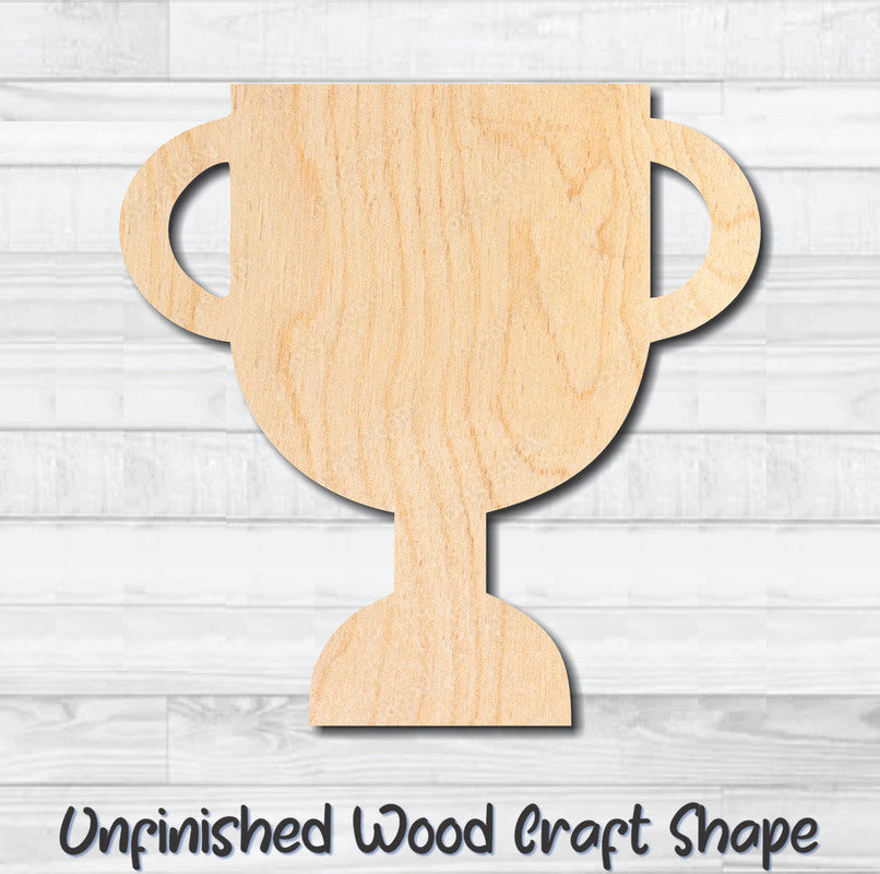 Trophy Award Cup 3 Unfinished Wood Shape Blank Laser Engraved Cut Out Woodcraft Craft Supply