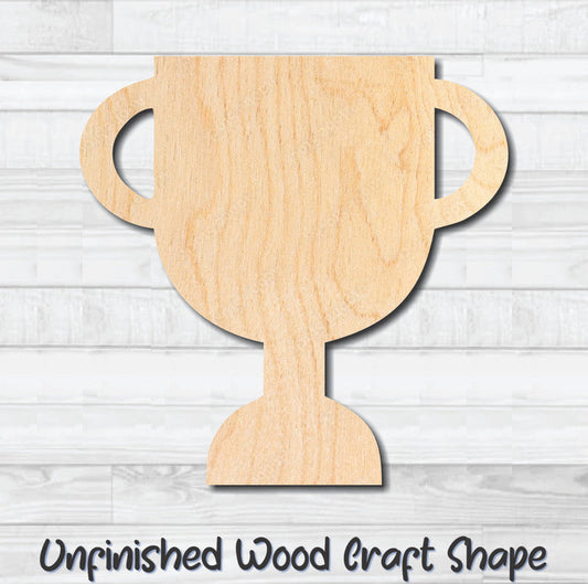 Trophy Award Cup 3 Unfinished Wood Shape Blank Laser Engraved Cut Out Woodcraft Craft Supply