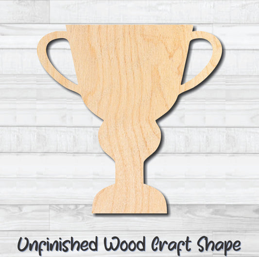 Trophy Award Cup 4 Unfinished Wood Shape Blank Laser Engraved Cut Out Woodcraft Craft Supply