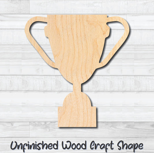 Trophy Award Cup 5 Unfinished Wood Shape Blank Laser Engraved Cut Out Woodcraft Craft Supply