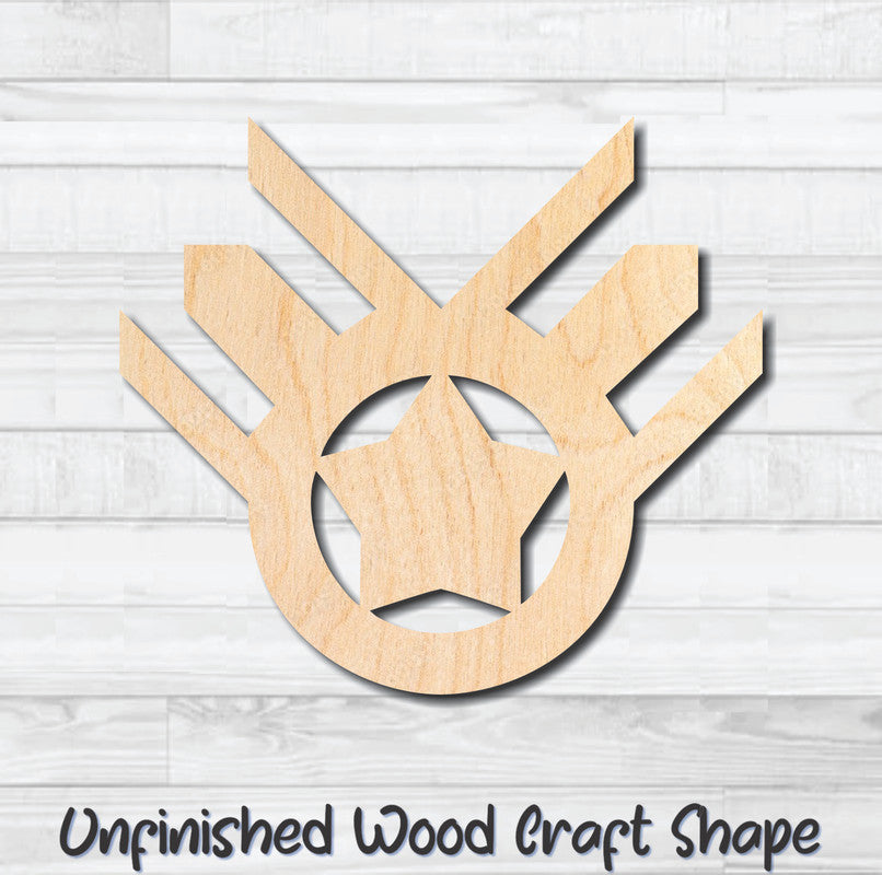 Star Plaque Ribbon Unfinished Wood Shape Blank Laser Engraved Cut Out Woodcraft Craft Supply