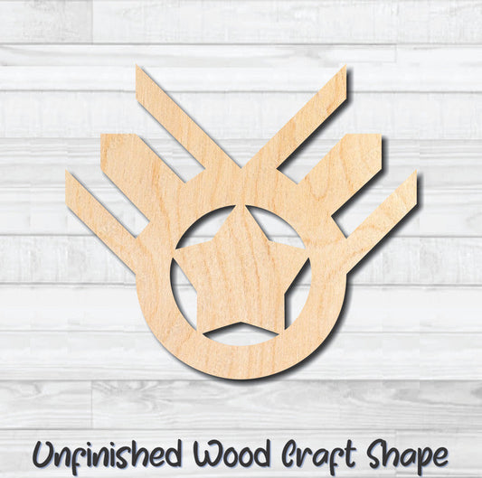 Star Plaque Ribbon Unfinished Wood Shape Blank Laser Engraved Cut Out Woodcraft Craft Supply