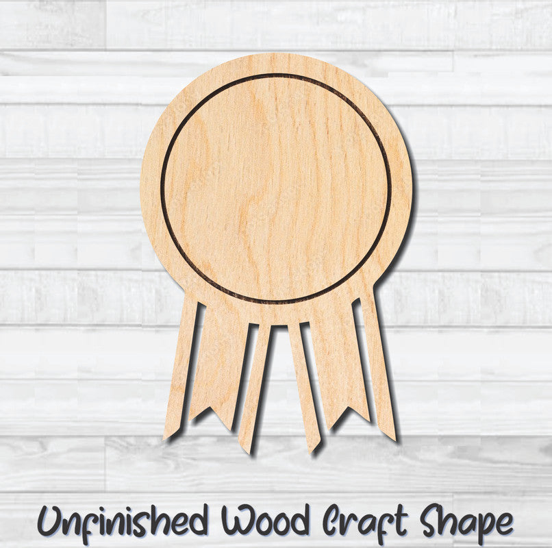 Award Ribbon 2 Unfinished Wood Shape Blank Laser Engraved Cutout Woodcraft Craft Supply