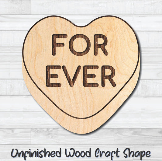 Forever Conversation Valentine Heart Unfinished Wood Shape Blank Laser Engraved Cutout Woodcraft Craft Supply
