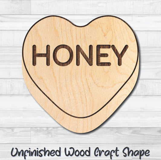 Honey Conversation Valentine Heart Unfinished Wood Shape Blank Laser Engraved Cutout Woodcraft Craft Supply