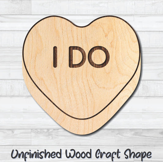 I Do Conversation Valentine Heart Unfinished Wood Shape Blank Laser Engraved Cutout Woodcraft Craft Supply