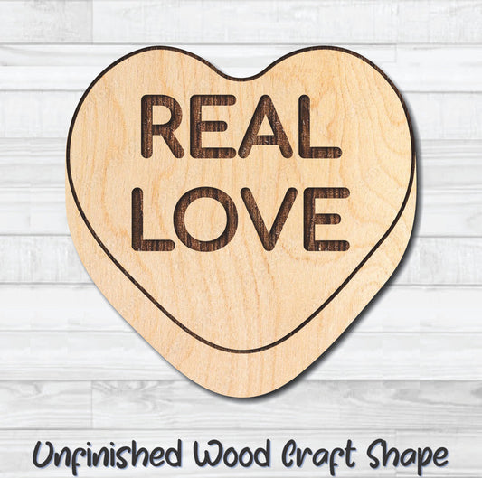 Real Love Conversation Valentine Heart Unfinished Wood Shape Blank Laser Engraved Cutout Woodcraft Craft Supply
