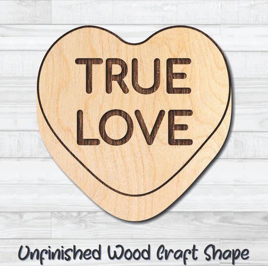 True Love Conversation Valentine Heart Unfinished Wood Shape Blank Laser Engraved Cutout Woodcraft Craft Supply