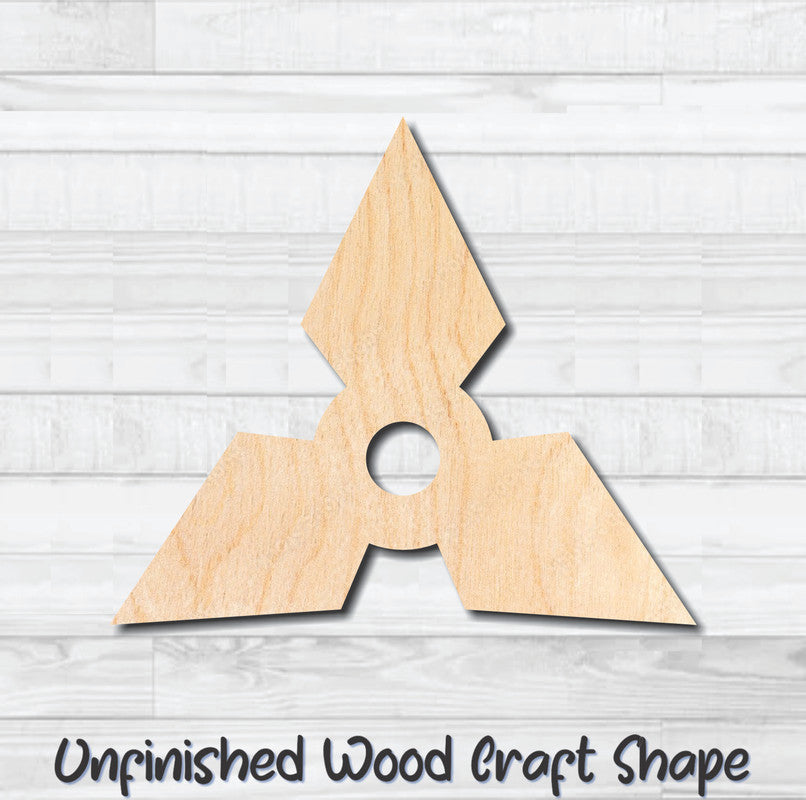 Throwing Star 1 Unfinished Wood Shape Blank Laser Engraved Cut Out Woodcraft Craft Supply