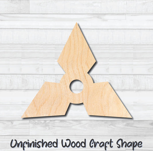 Throwing Star 1 Unfinished Wood Shape Blank Laser Engraved Cut Out Woodcraft Craft Supply