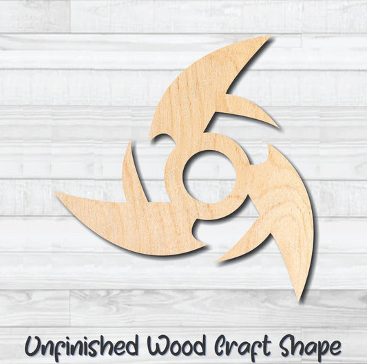 Throwing Star 2 Unfinished Wood Shape Blank Laser Engraved Cut Out Woodcraft Craft Supply