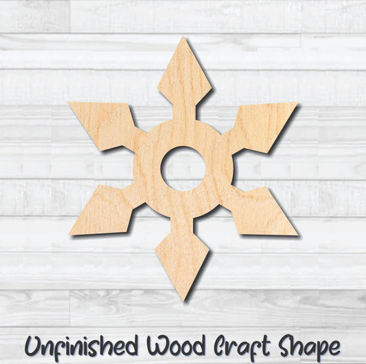 Throwing Star 3 Unfinished Wood Shape Blank Laser Engraved Cut Out Woodcraft Craft Supply