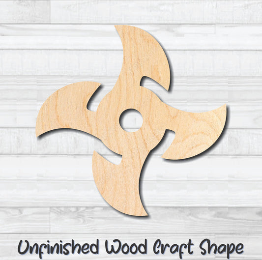 Throwing Star 5 Unfinished Wood Shape Blank Laser Engraved Cut Out Woodcraft Craft Supply