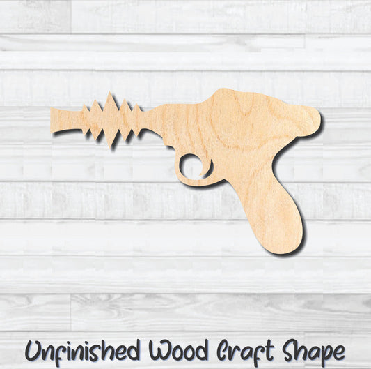 Ray Gun Alien 2 Unfinished Wood Shape Blank Laser Engraved Cut Out Woodcraft Craft Supply