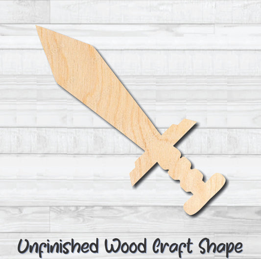 Knife Dagger 2 Unfinished Wood Shape Blank Laser Engraved Cutout Woodcraft Craft Supply