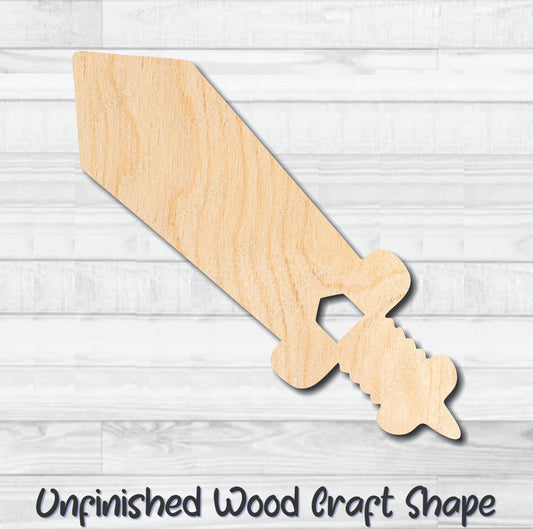 Knife Dagger 3 Unfinished Wood Shape Blank Laser Engraved Cutout Woodcraft Craft Supply